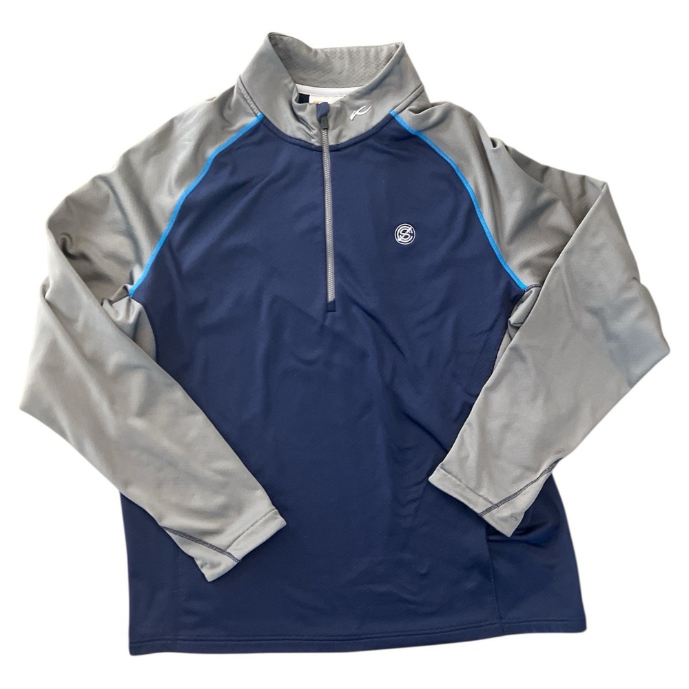 Kjus Diamond Fleece Pullover Jacket Lined 1/2 Zip Golf‎ Blue Men's Size 2XL 56